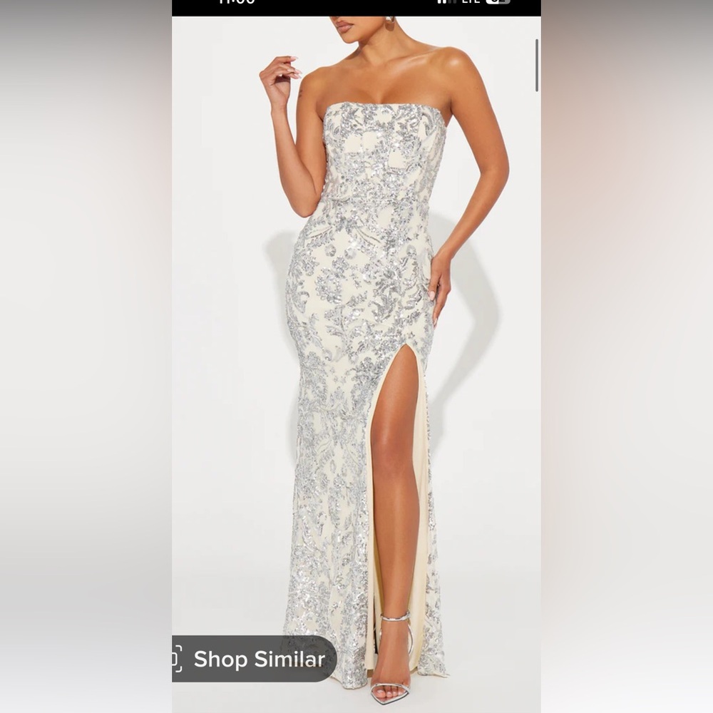 Strapless sequin gown
